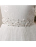 Ivory Lace Beaded Wedding Flower Girl Dress